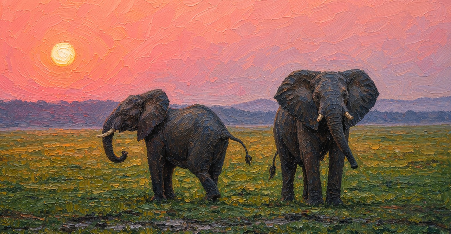 Goart elephant picture after photo to painting pc