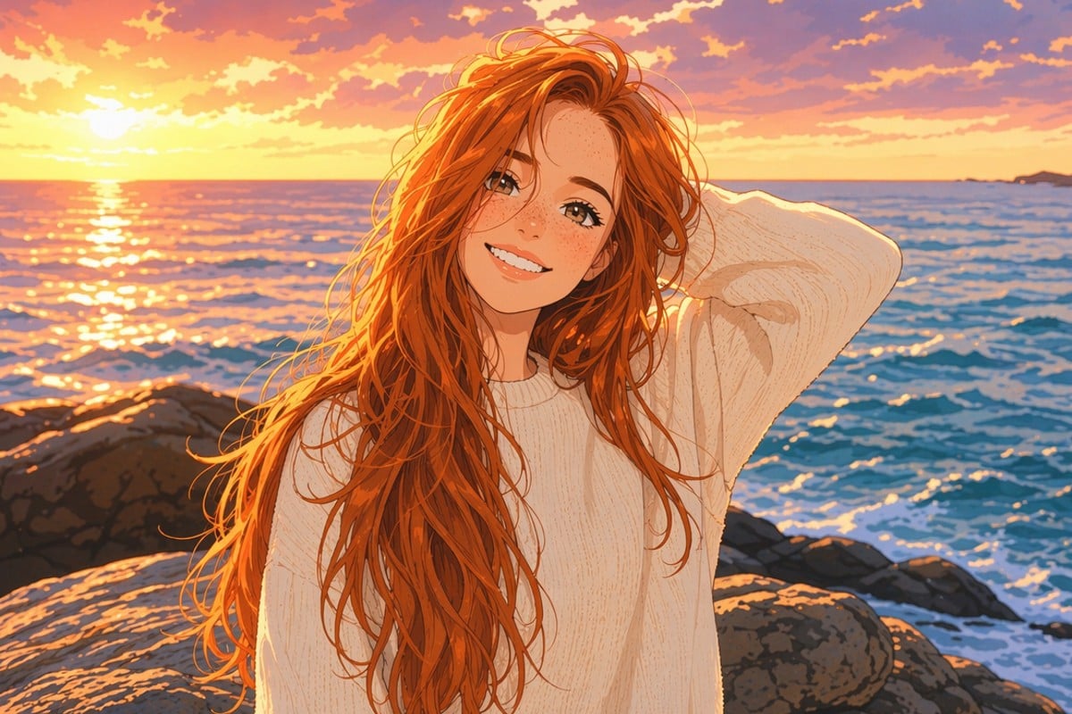 Photo to cartoon girl image after